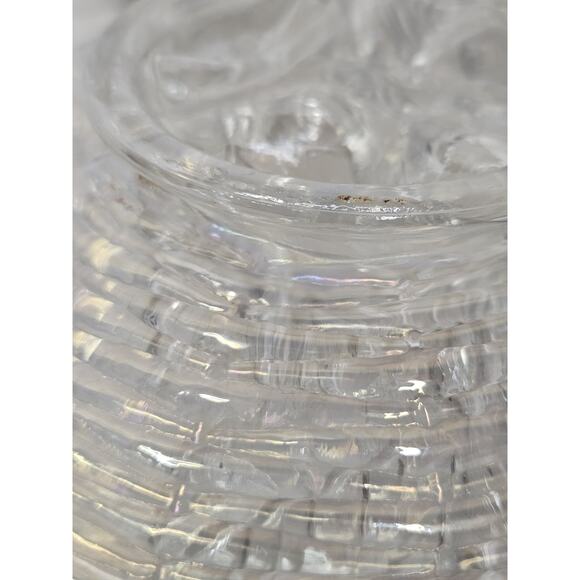 Antique Northwood White Carnival Glass Rose Show Deep Plate Iridescent Frosted - Picture 9 of 11